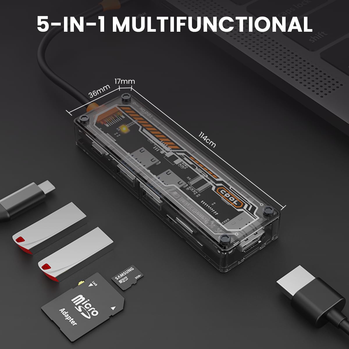 Verilux USB C HUB 6 in 1 USB C to HDMI Adapter with 4K@30Hz HDMI, 2.0/3.0 USB Adapter Multiple Port, PD 100W & USB C Data Port, SD/Micro SD Card Reader USB Type C Hub for Laptop, MacBook Pro Air Verilux USB C HUB 6 in 1 USB C to HDMI Adapter with 4K@30Hz HDMI, 2.0/3.0 USB Adapter Multiple Port, PD 100W & USB C Data Port, SD/Micro SD Card Reader USB Type C Hub for Laptop, MacBook Pro Air